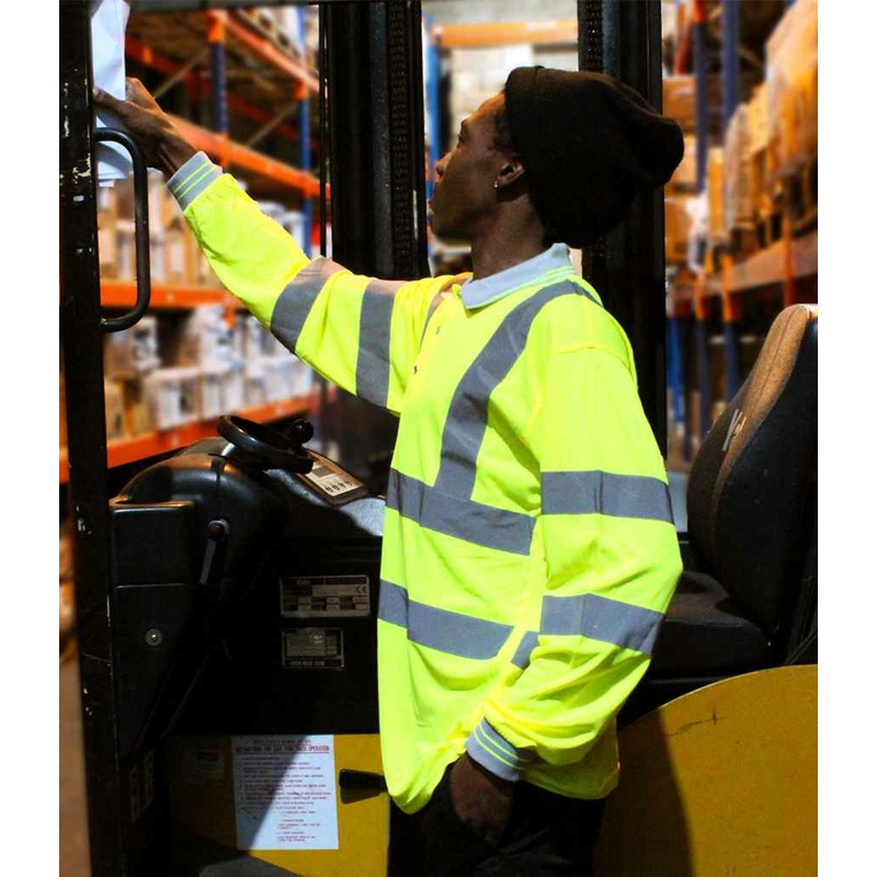 Hi-Vis Long Sleeve Polo Shirt Warrior MODEL 1