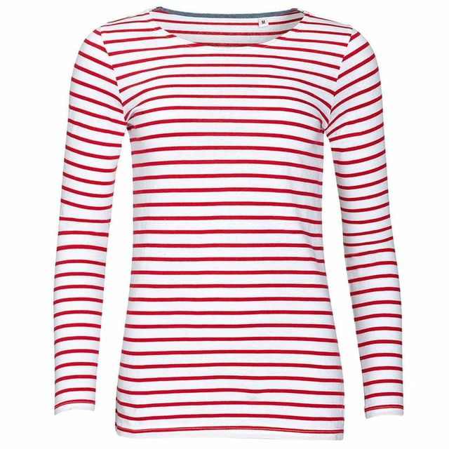Ladies Marine Long Sleeve Striped T-Shirt