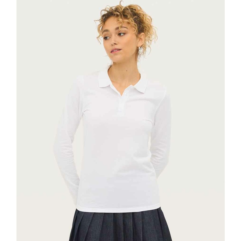 Ladies Perfect Long Sleeve Piqué Polo SOL'S MODEL 1